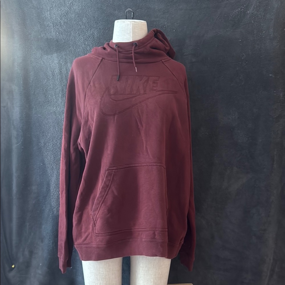 Nike Red Pullover Hooded Sweater Soft Cotton Blend